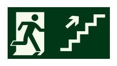 Placa S11 - 252x126 mm - Saída Escada Sobe Direita