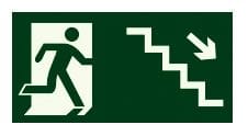 Placa S8 - 380x190 mm - Saída Escada Desce Direita